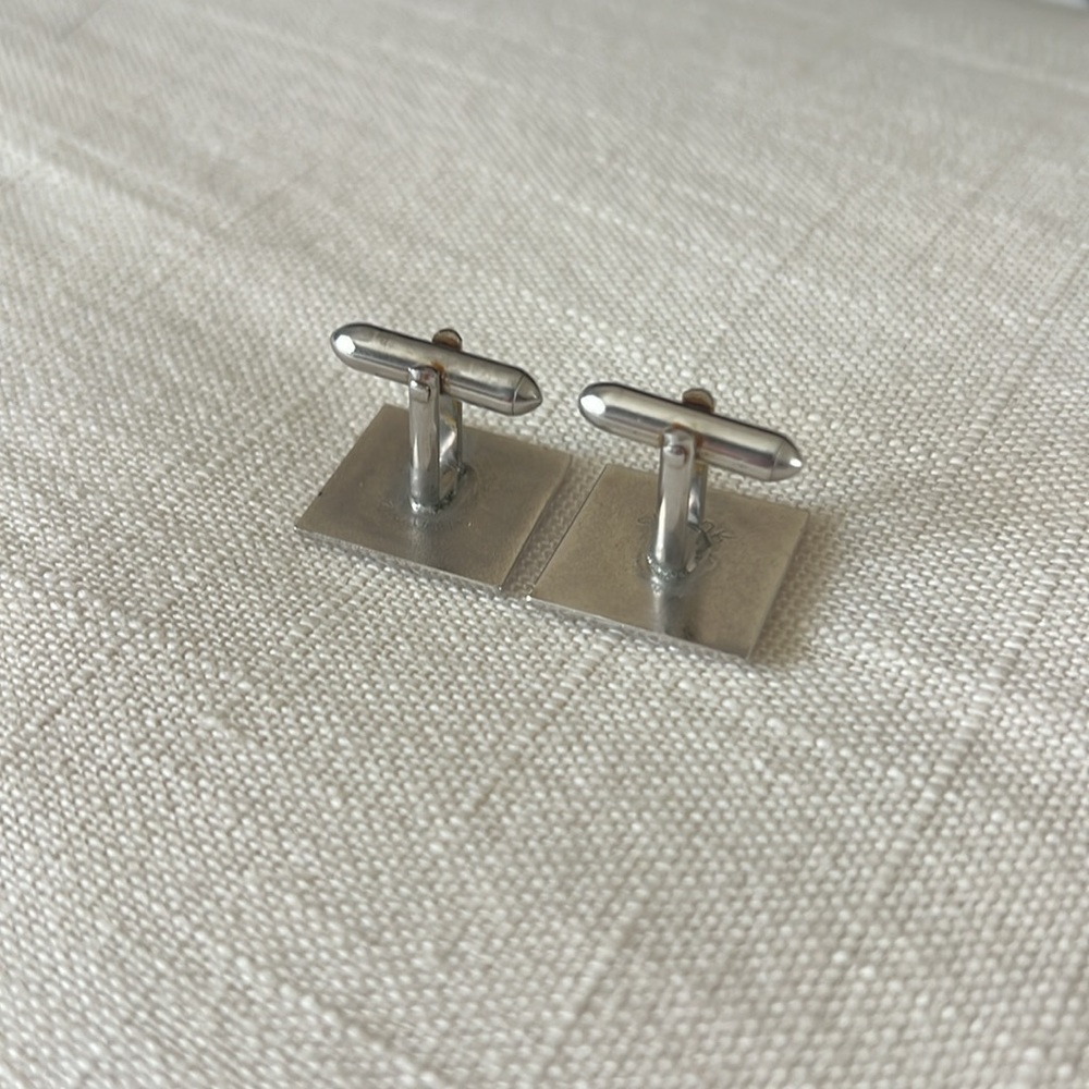 Swank Custom Cuff Links Silver A Initials Vintage - image 2